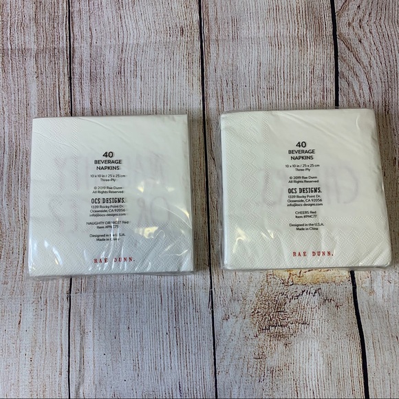 Rae Dunn Beverage Napkins NIP BUNDLE - Picture 2 of 2